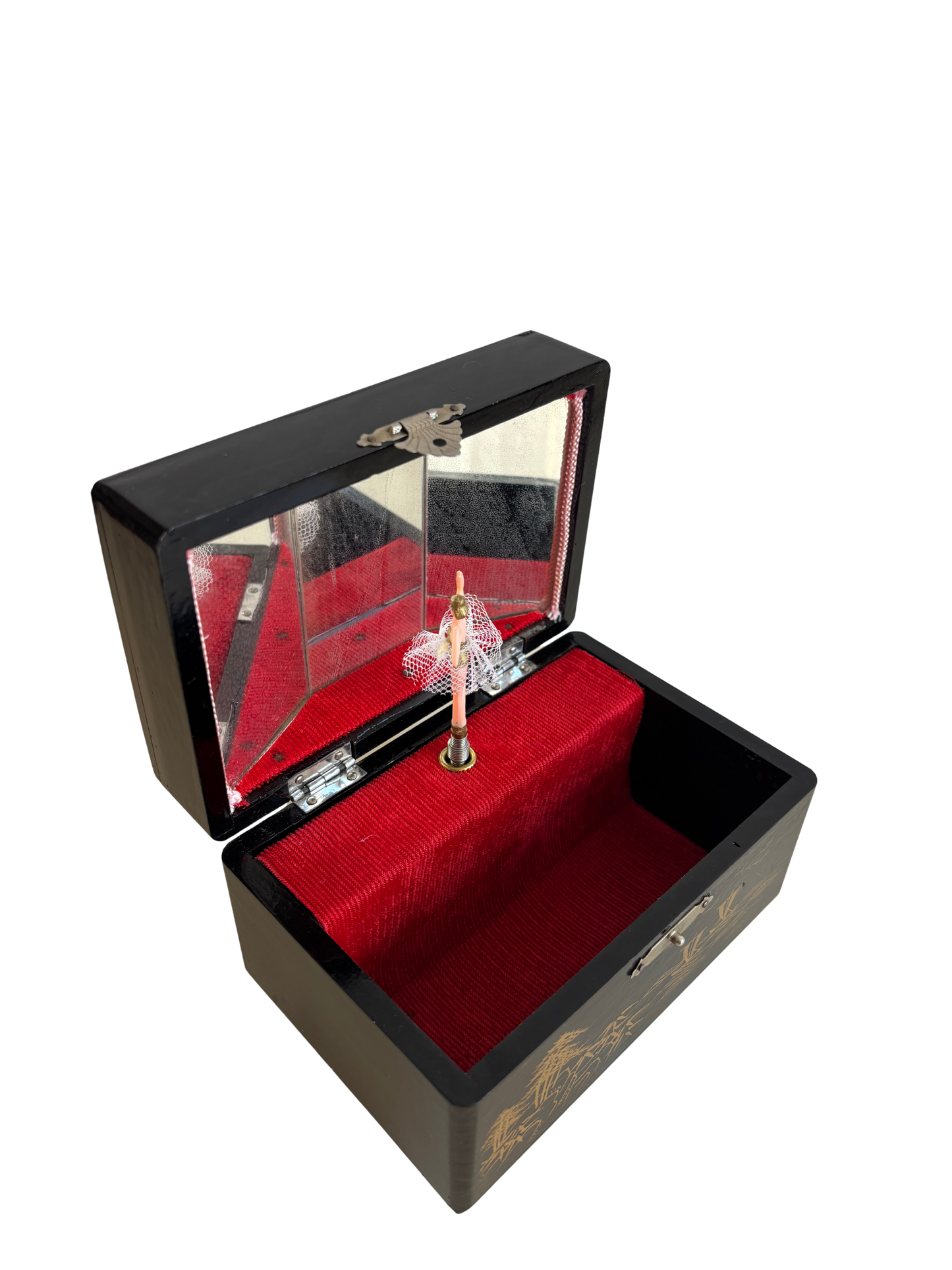 Vintage-Spieluhr mit rotierender Ballerina und „Der Pate“-Melodie